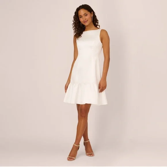 Adrianna Papell | Dresses | Adrianna Papell Mikado Flounce Hem Midi Nwt  Size | Poshmark